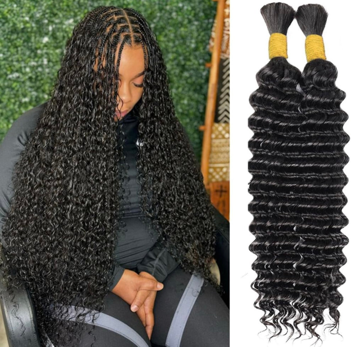 Virgin Deep Wave Bundle Braiding Hair