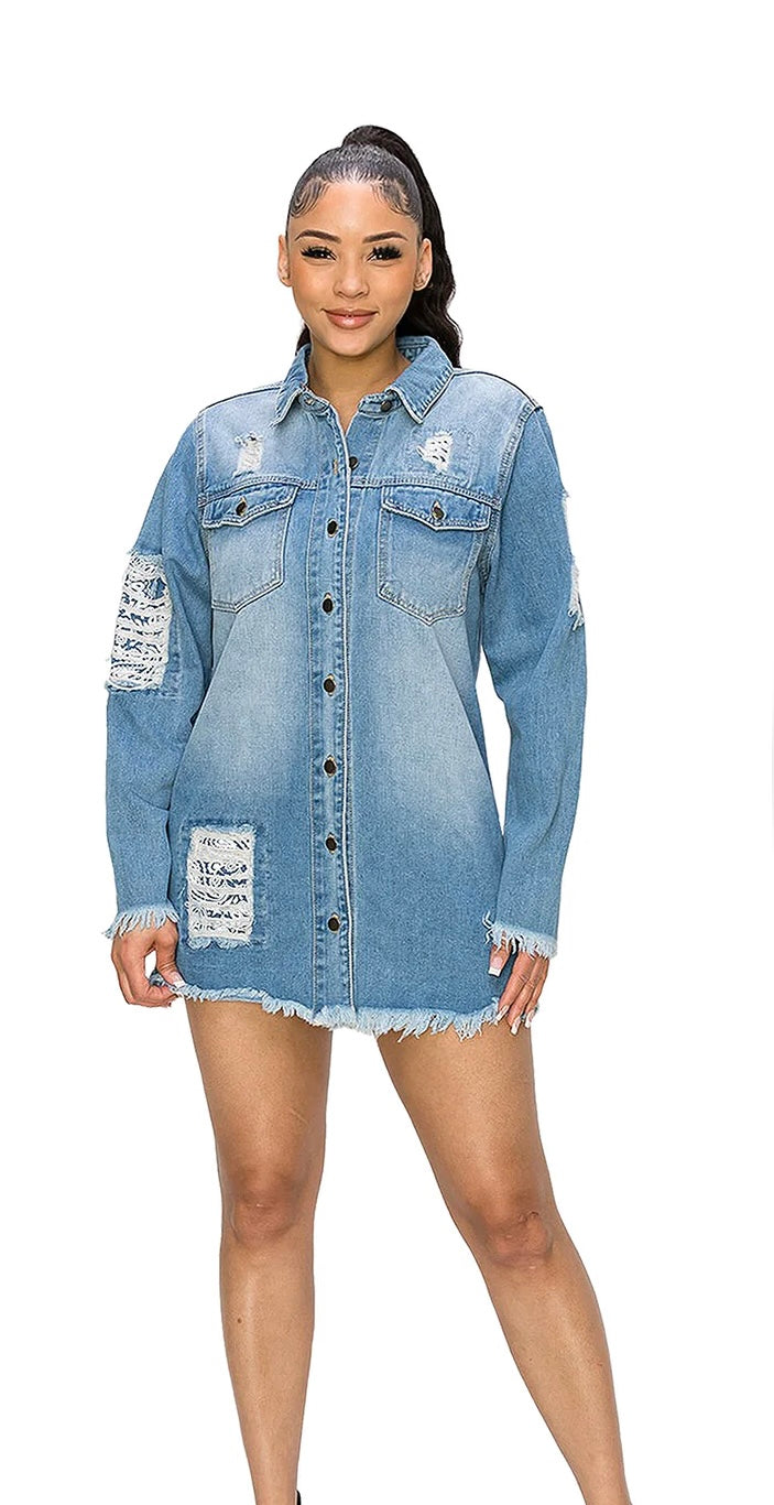 Distressed Denim Jacket