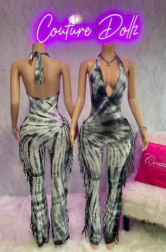 Fringe Jumpsuit Black